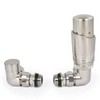 Delta Corner TRV Satin Nickel Thermostatic Radiator Valve and lockshield