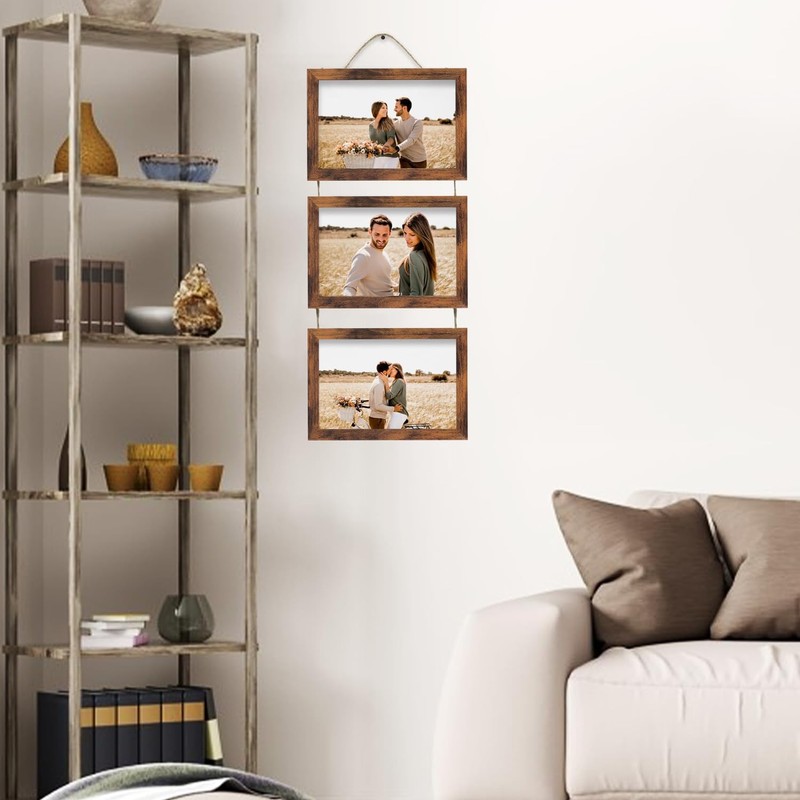 Rexllon 4x6 Wall Hanging Picture Frames Collage with 3 Opening
