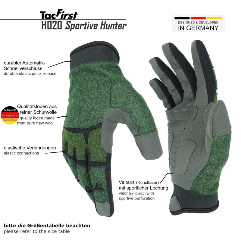 TacFirst Loden Gloves Sportive Hunter H020 Hunting Loden Gloves Fishing