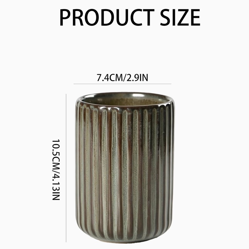 Ceramic Toothbrush Cup for Bathroom, Ceramic Toothbrush Holder, Toothpaste Organizer