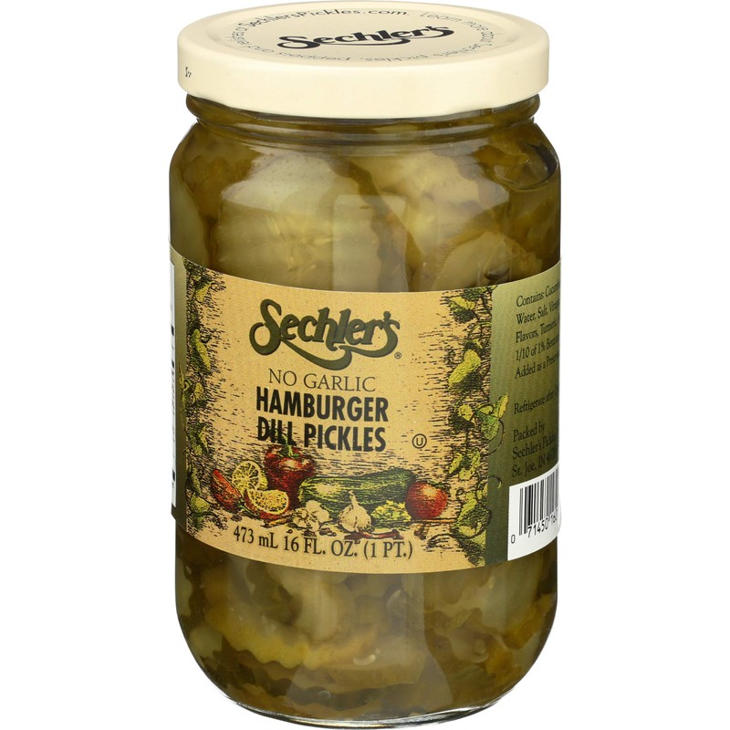 Sechlers Pickle Dill Hamburg No Garlic, 16 oz