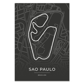Vacentures Sao Paulo Racing Track Poster - Gift for Motorsport Fans (21 x 30 cm (DIN A4))