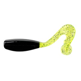 Bobby Garland Stroll'R Soft Plastic Crappie Fishing Lure, Fishing Gear and Accessories, 2.5", Pack of 12, Black Chartreuse Silver