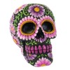 Purple Floral Candy Skull Money Box