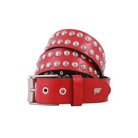 Lowlife Sphere Leather Belt in Red