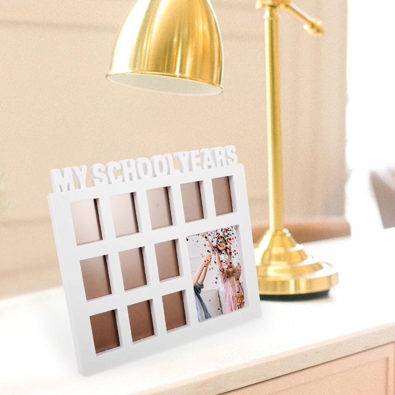 Alipis Year Photo Display Holder, White Pvc Frame, 11x9.8 Inches,