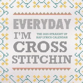 TF PUBLISHING 2025 Cross Stitch Lyrics Wall Calendar | Large Grids for Appointments and Scheduling | Vertical Monthly Calendar | Home and Office Organization | Premium Matte Paper | 12"x12”