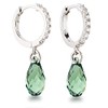 Schöner-SD Hoop Earrings with Crystal Drops 925 Silver, Glass