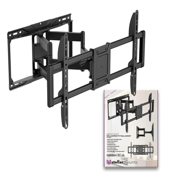 Heavy Duty Dual Arm Articulating Wall Mount Bracket for 4K