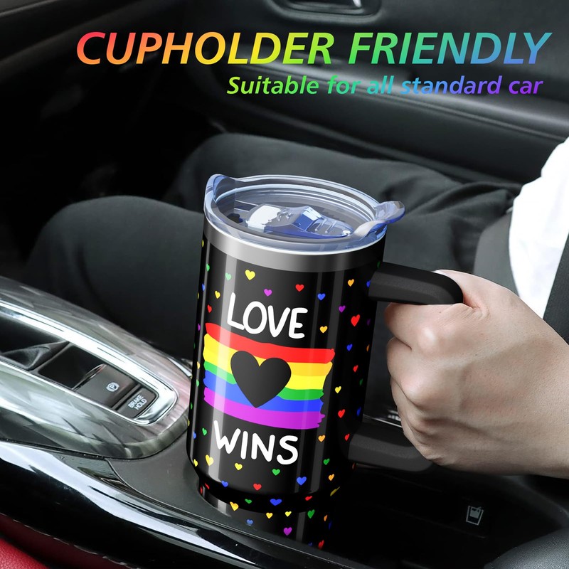 Sabobo Pride Rainbow Love Wins 40oz Tumblers with Handle and