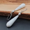 THEPRETTYBITS White Howlite Teardrop Earrings, Beaded Natural Gemstone, Long Dangle