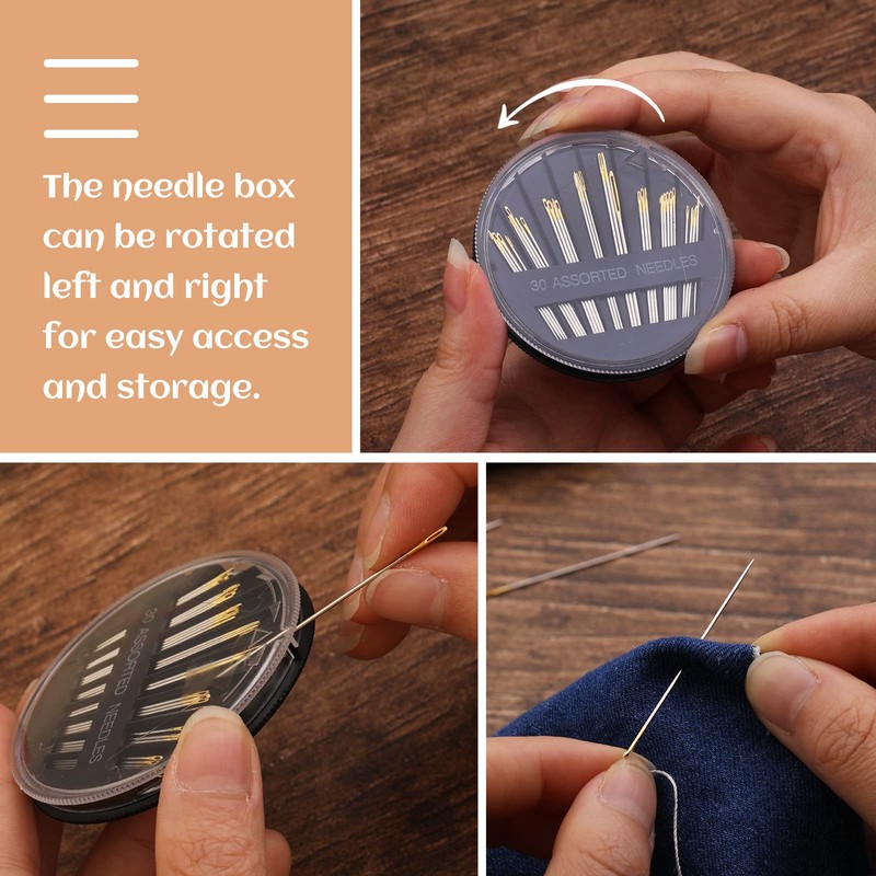 Premium Curved Leather Needles Kit - Assorted Sharp Needles (4