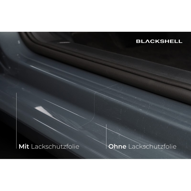 Blackshell Boot Sill Protector, Door Sill Trims with Carbon Look