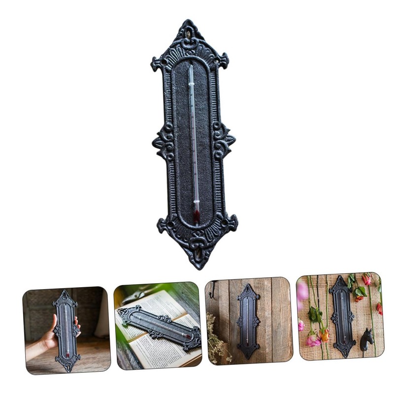 BESPORTBLE Pc Cast Iron Greenhouse Thermometer Wall-mounted Temperature Meter Easy
