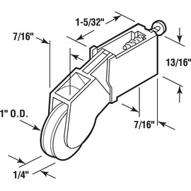 Prime-Line Products B 645 Screen Door Roller Assembly with 1-Inch Nylon Ball Bearing,(Pack of 2)