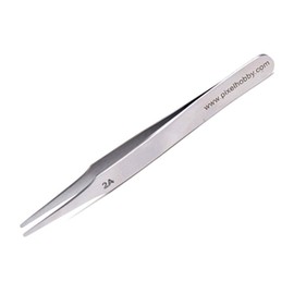 Pracht Creatives Hobby Pracht Creatives Hobby Pixel P20008-7 Tweezers for the Popular Pixel Hobby Metal with Rounded Tips, Approx. 12 cm Long, Straight Shape, for Setting Pixel Stones