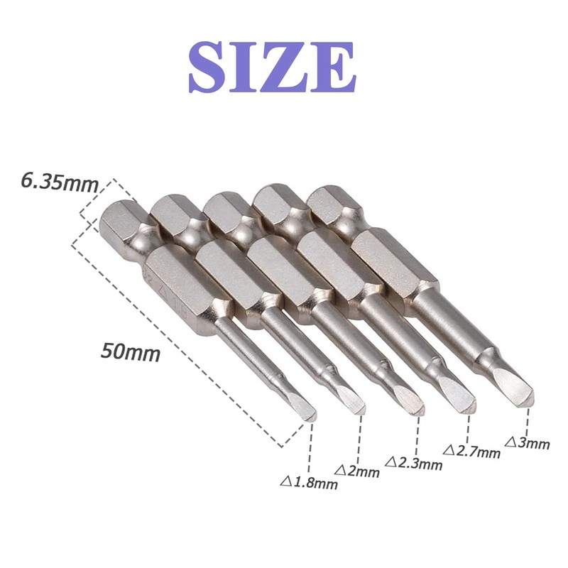 HaoTrade 5Pcs Triangle Drill Bit, Triangle Screwdriver Bit Set, 1/4"