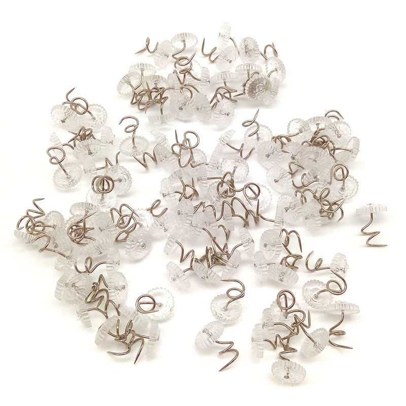 200 pcs Transparent Plastic Head Screw Nail for Upholstery and