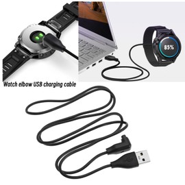 eMagTech 2 Stück 1M USB Ladekabel Zwei Ellenbogen Kompatibel mit Garmin Fenix ​​​​7 7S 7X 6 6S 6X 5 5S Forerunner 245 945 Instinct 2 2S Vivoactive 4 4​​S 3 Vivosmart 5