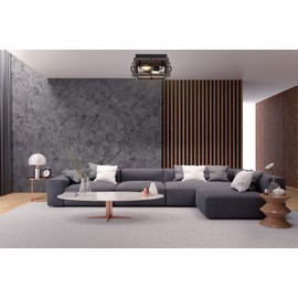 Tawson Amos Modern Farmhouse 2-Light Flush Mount Ceiling Light with Wood Shade for Hallway, Entryway, Passway, Dining Room, Bedroom, Garage, Kitchen Island, Balcony Living Room