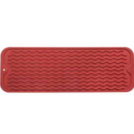 MicoYang Silicone Dish Drying Mat for Multiple Usage,Easy clean,Eco-friendly,Heat-resistant Silicone Mat for Kitchen Counter,Sink,Bar,Bottle,or Cup Red M 17 inches x 6 inches