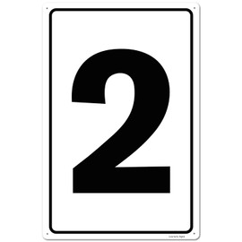 Locmorly Aluminum Sign, Number 2 Sign, 8x12 Inch, Numbered Signs for Parking Lots and Outdoor Use