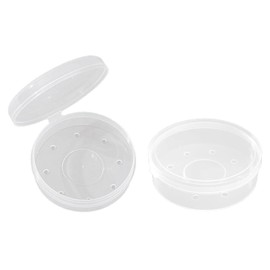 BRIIKPP Puff Case, Makeup Sponge, Powder Puff, Breathable, Dustproof, Transparent, Storage, Portable, Travel, Diameter 2.4 inches (6.2 cm)