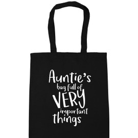 Hippowarehouse Auntie's Bag Full of Very Important Things Tote Shopping Gym Beach Bag 42cm x38cm, 10 litres