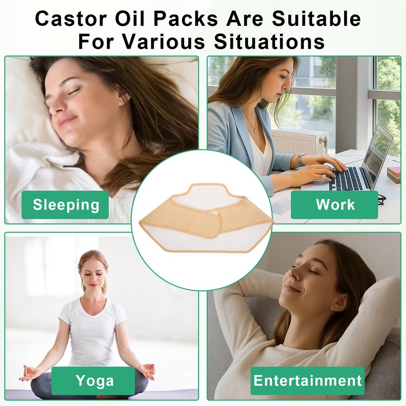 Castor Oil Pack Shoulder and Neck, Reusable Castor Oil Compress