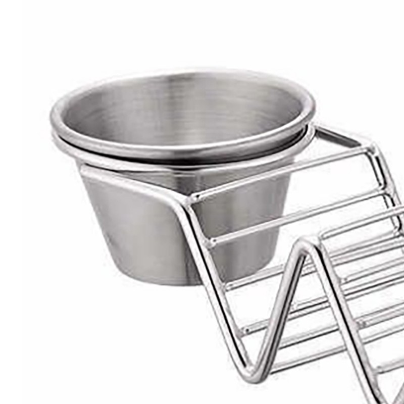 Taco Stand Stainless Steel 3 Grid V Shaped Glossy Taco