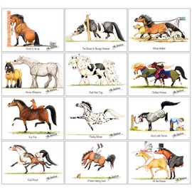 Alex Underdown Horse greeting card multipack featuring 12 fun cartoons