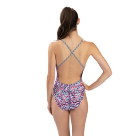 Dolfin Uglies Womens Print One Piece Swimsuit - Athletic Diver Back Practice Suit for Training Sports and Fitness (Ripple, 40)