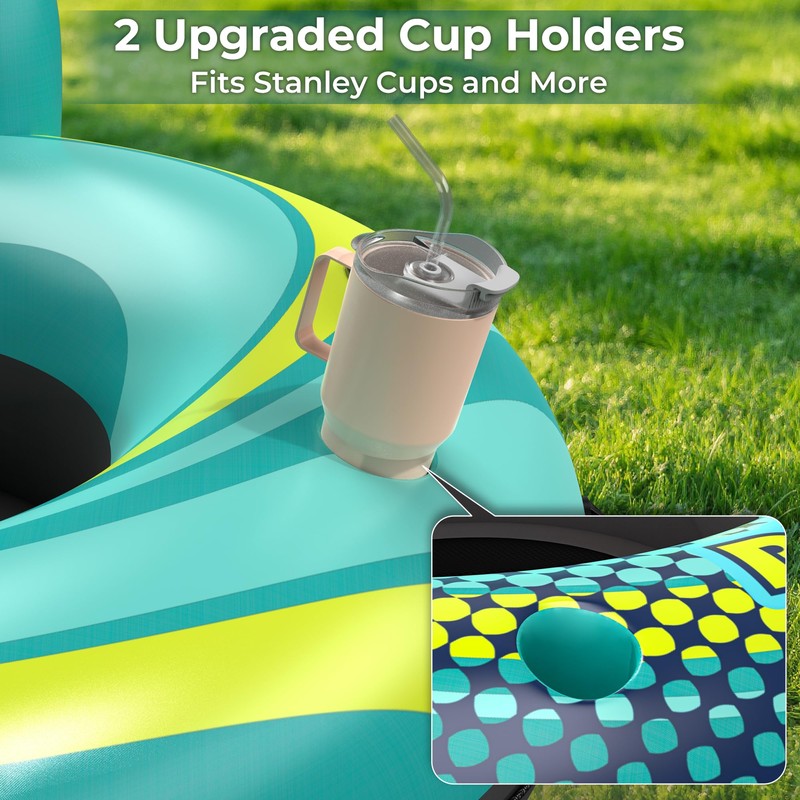 2 Pack 53" Heavy Duty River Tube Float for Adults,Inflatable