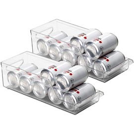 Lunhoo Beverage Can Organizer, Pantry and Refrigerator Storage Organizer Bins for Kitchen and Cabinet Pack of 2