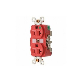 Hubbell HBL8300RMRI MRI Receptacle, Hospital Grade, 20 amp, 125V, 5-20R, Red
