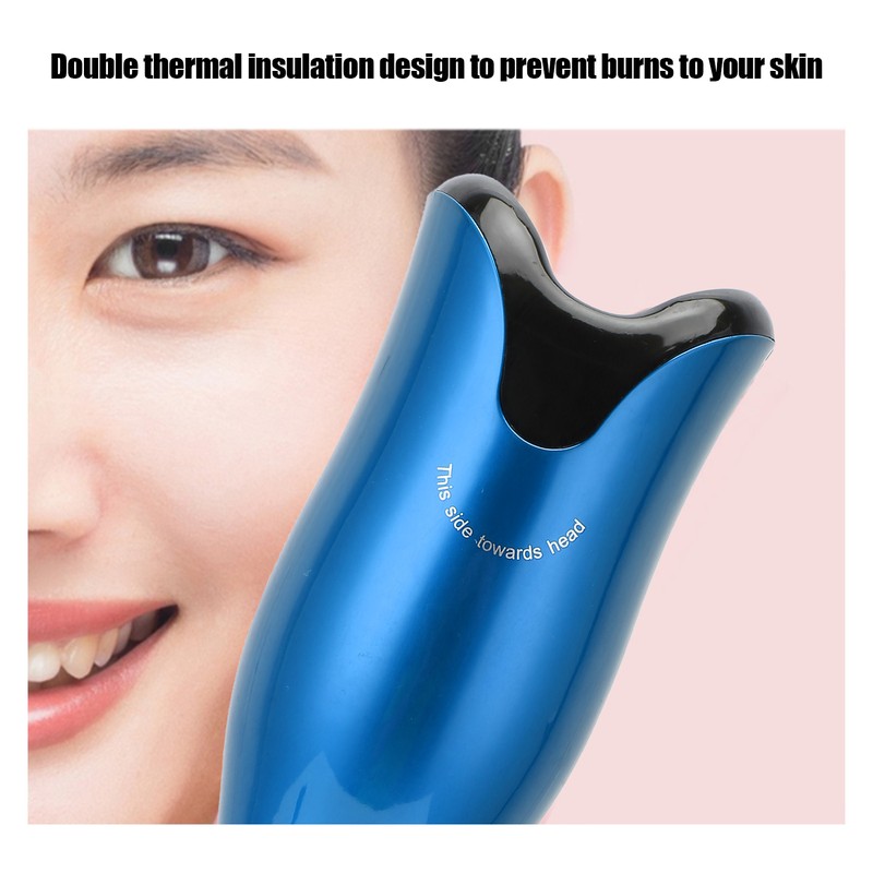 Automatic Curling Iron Wand LED Temperature Display Timer Blue Curling