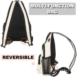 Semikk Small Sling Bag Crossbody Backpack for Men Women Sling Backpack Hiking Daypack Multipurpose Cross Body Chest Bag, Pure Black