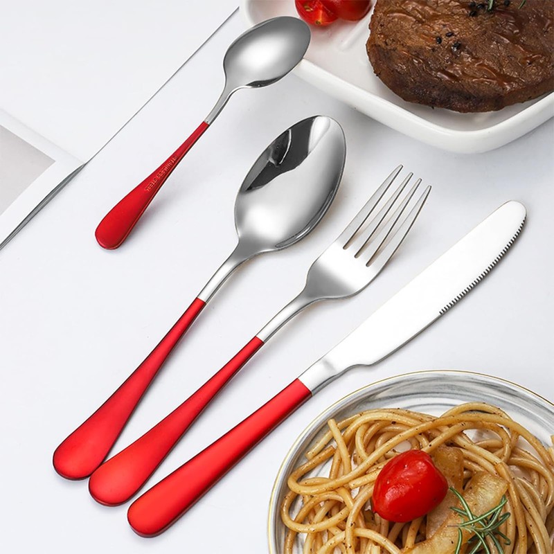 24-Piece Silverware Set with Organizer,Heavy Duty Stainless Steel Silverware for