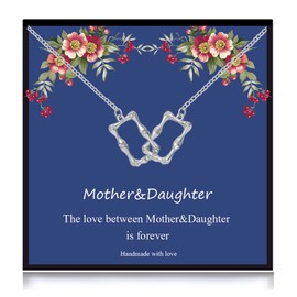 Your Always Charm Mother Daughter Necklace Mothers Day/Birthday Gifts for Mom Matching Rhinestone Circle Necklace Jewelry Mothers Day Gifts for Mom