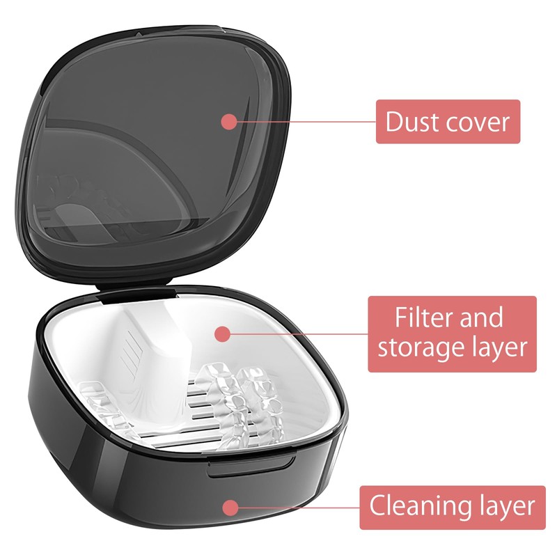 Denture Box with Strainer, Denture Box, Prosthesis Box, Retainer Container