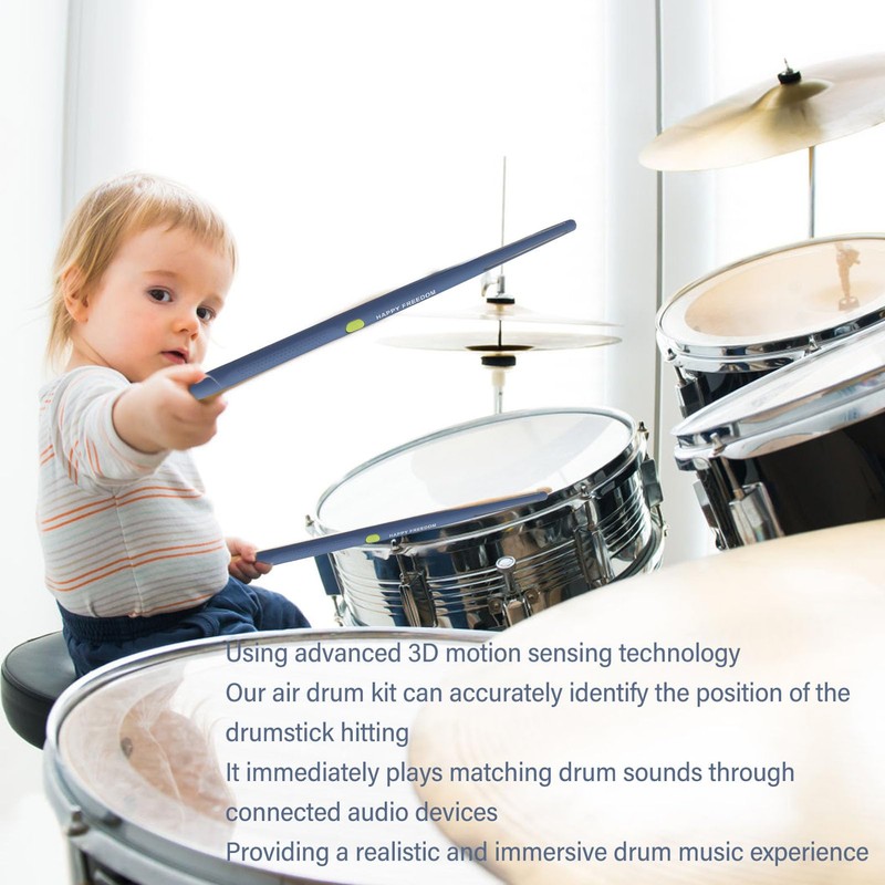 3D Motion Sensing Air Drum Kit, Portable Virtual Drum Machine