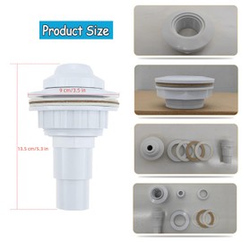 MEISO Pool Inlet Nozzle, Inlet Nozzle for Steel Wall Pools, Return Nozzle with Swivel Head, Swimming Pool Sprinkler Return Device, Hose Connection 32 mm/38 mm, Pool Accessories (White)