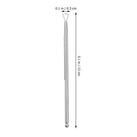 KALLORY Nail Scraper Metal Cuticle Pusher Cuticle Pusher Set Stainless Triangle Gel Nail Polish Remover Tool (4 Pcs, Silver)