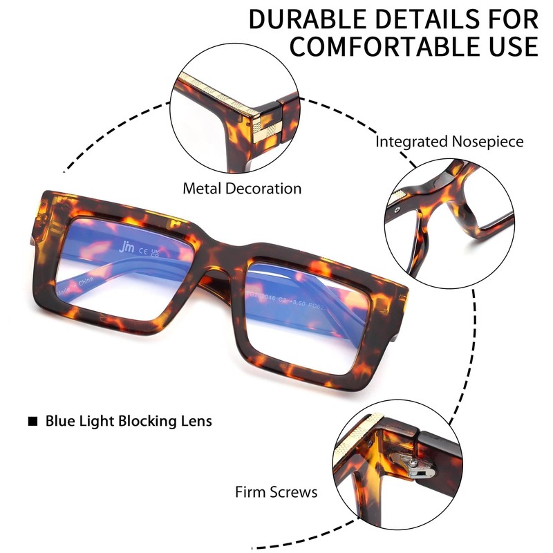 JM 3 Pack Oprah Style Reading Glasses for Women Men