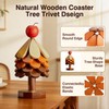 Wooden Trivets for Hot Dishes Tree Trivet Set with Apple