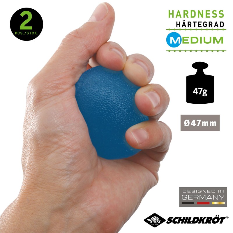 Schildkröt Anti-Stress Therapy Balls, Pack of 2, Blue, Yellow Balls,