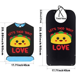 BWWKTOP Let's Taco Bout Love Adult Bibs With Crumb Catcher Taco Lover Gifts Adjustable Taco Party Bibs (Let's Taco)