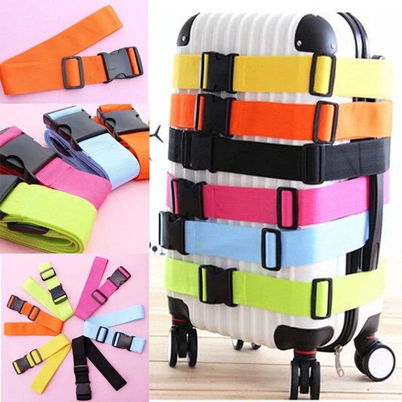 2 Pack Suitcase Belts, Adjustable Luggage Straps, Bright Colors Travel