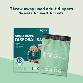 Sirona Adult Diaper Waste Bags, 60 Count, 12.5 x 15 Inch, Oxo-Biodegradable, Discreet, Environment Friendly, Odor Lock, Tamper Proof