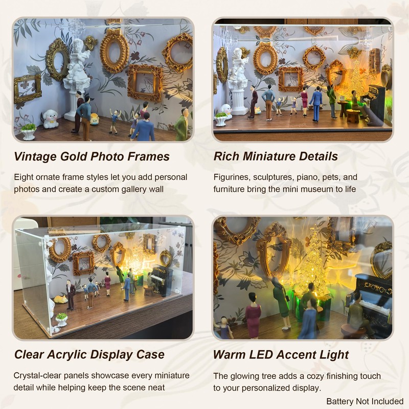 DIY Mini Museum Kit Pet Memorial Shadow Box with LED